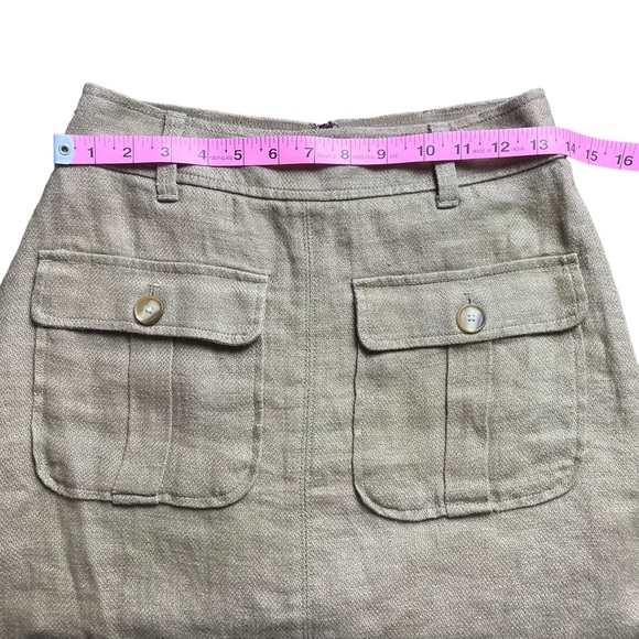 NWT Loft Khaki Linen A-Line Skirt Size 0 - Picture 6 of 16